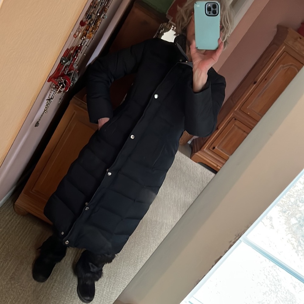 Lands’End Black Down Maxi Coat Sz XS - Picture 14 of 14